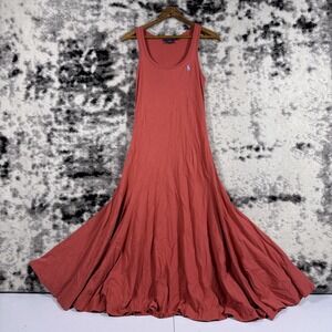 Ralph Lauren‎ Sport Dress Womens XS Dull Coral Tank Dress Flare Minimalist